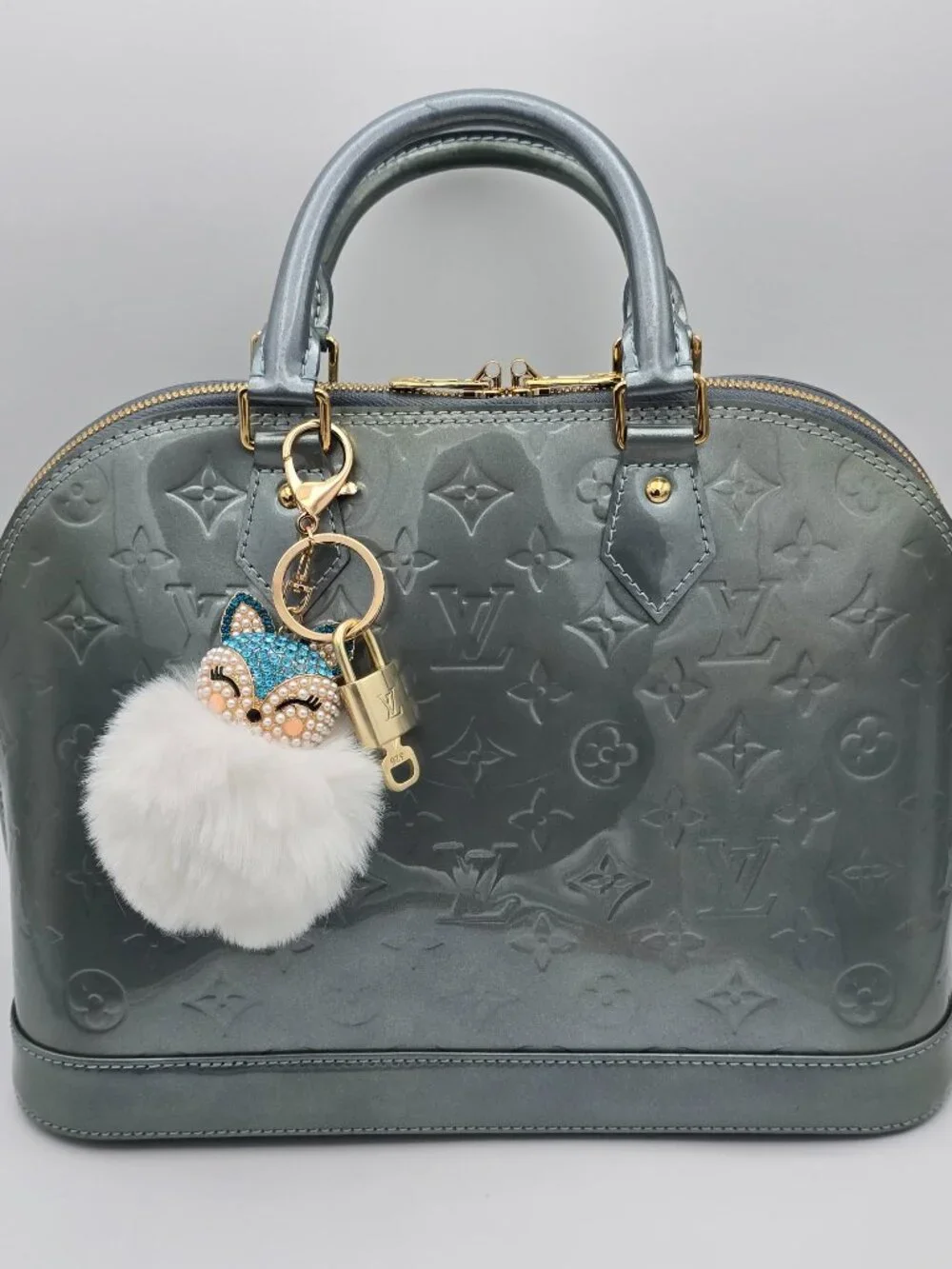 Louis Vuitton Gold Lock 🔒 Authentic LV Key + Unbranded Fox Pom-pom Bag Charm